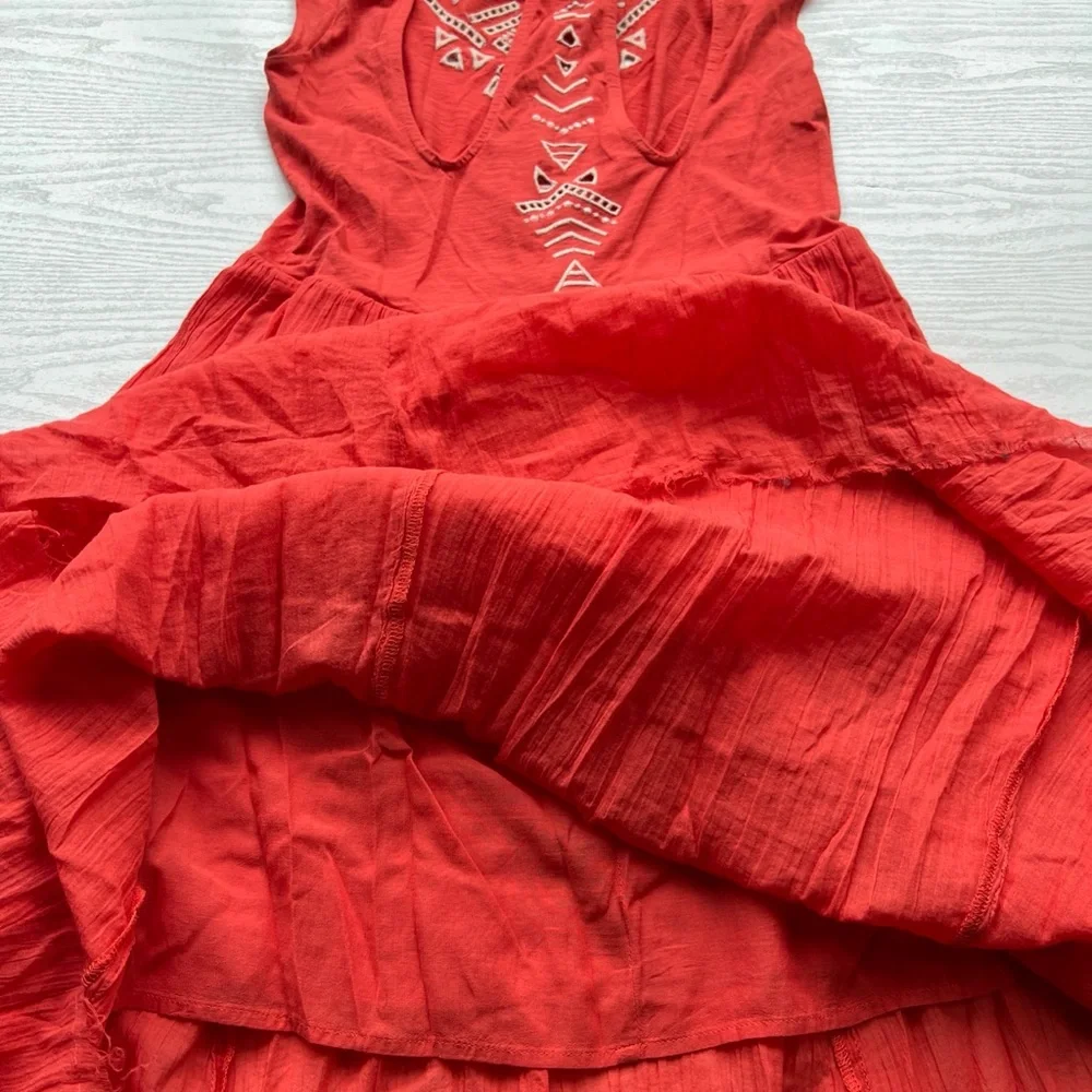 Free People Toosaloosa Cotton Slub Gauze Embroidered Meadow Dress Womens Small - Picture 11 of 16